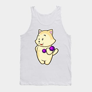 Cat at Biceps training with Dumbbell Tank Top